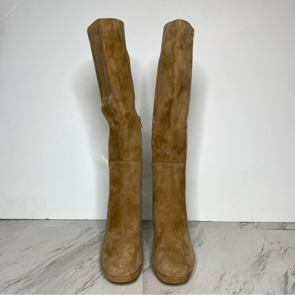 Steve Madden Marcello Tan Suede Heeled Tall Boot 9 1/2 M - Picture 2 of 16